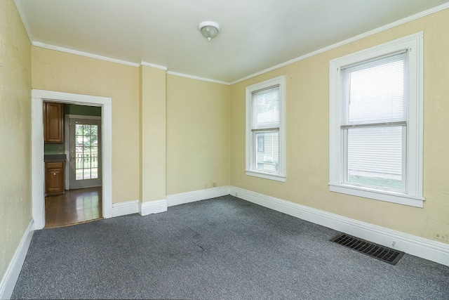 528 5th St, Aurora, IL 60505 - unfurnished room with dark carpet and crown molding