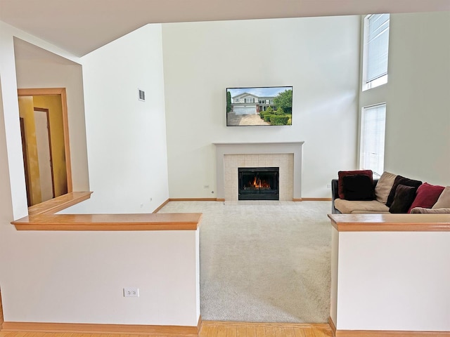 6814 Sahara Dr, Plainfield, IL 60586 - living area with a fireplace