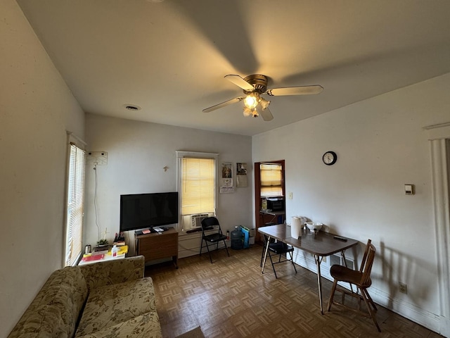 368 N Hickory St, Joliet, IL 60435 - living area featuring ceiling fan and cooling unit