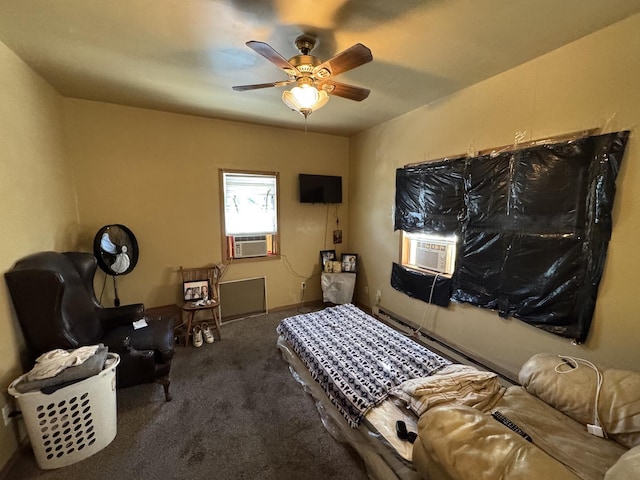 368 N Hickory St, Joliet, IL 60435 - carpeted bedroom with cooling unit and a ceiling fan