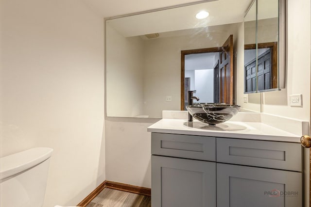 851 Sutton Ct, Lincolnshire, IL 60069 - bathroom with vanity and wood finished floors