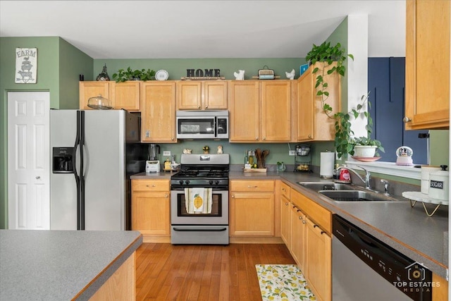 2039 Muirfield Dr, Yorkville, IL 60560 - kitchen featuring stainless steel appliances, light wood-style floors, and light brown cabinets
