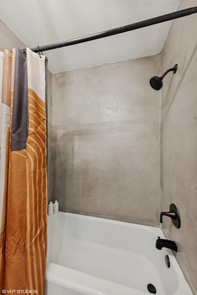 111 E Chestnut St Unit 21B, Chicago, IL 60611 - bathroom with shower / bath combo with shower curtain