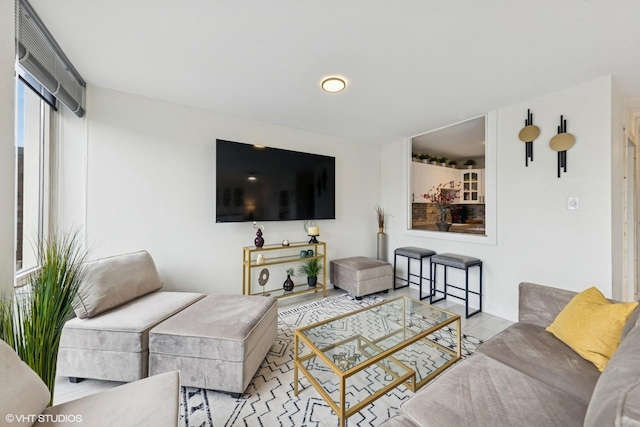 111 E Chestnut St Unit 21B, Chicago, IL 60611 - living area featuring wood finished floors and baseboards