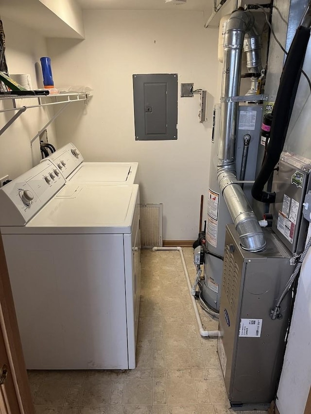 2020 Saint Regis Dr Unit 501, Lombard, IL 60148 - laundry area featuring electric panel, independent washer and dryer, and heating unit