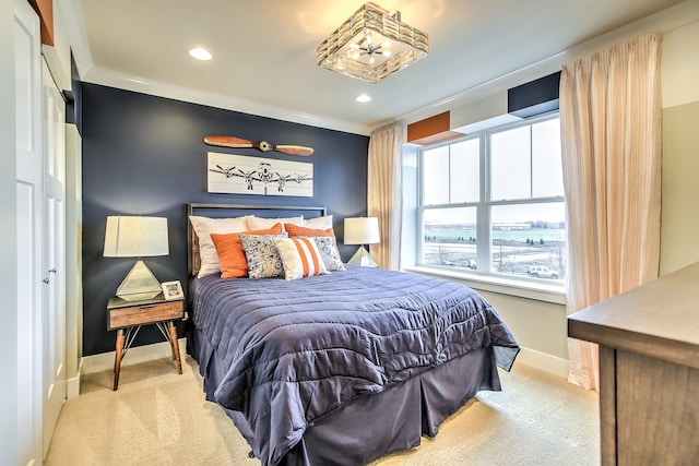 1552 Times Dr, Des Plaines, IL 60018 - carpeted bedroom featuring baseboards and recessed lighting
