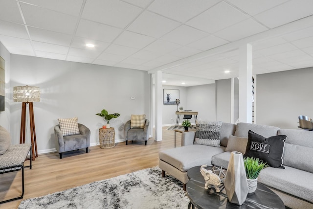 31340 N Liberty Rd, Grayslake, IL 60030 - living area featuring a paneled ceiling, wood finished floors, and recessed lighting