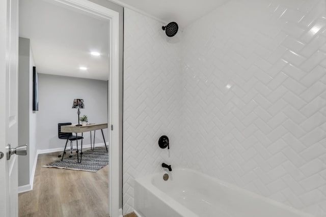 31340 N Liberty Rd, Grayslake, IL 60030 - bathroom with wood finished floors and bathing tub / shower combination