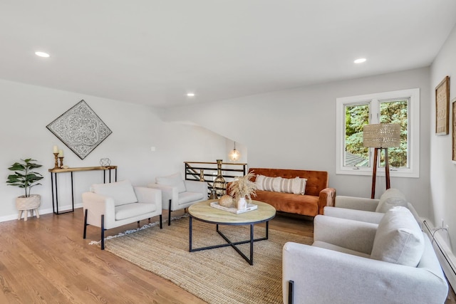 31340 N Liberty Rd, Grayslake, IL 60030 - living room featuring light wood-type flooring, recessed lighting, and baseboard heating