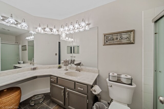 2243 Camden Ln, Hanover Park, IL 60133 - bathroom featuring vanity and a stall shower