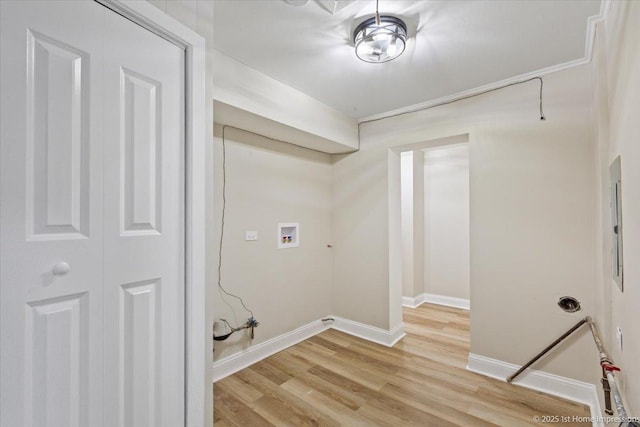 214 Marquette St, Park Forest, IL 60466 - washroom with washer hookup and light wood-style floors