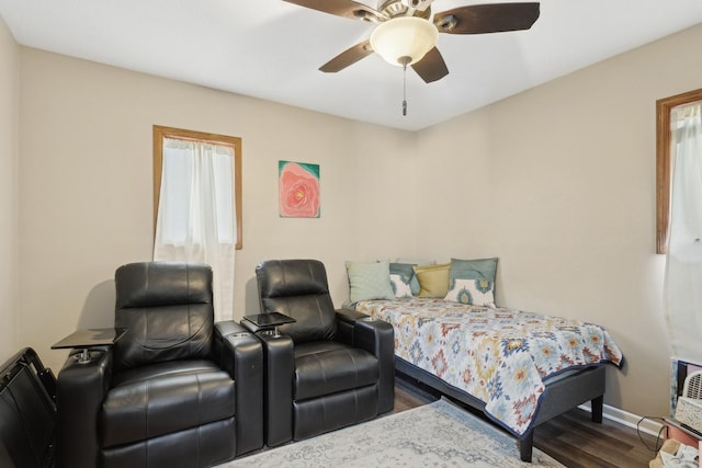 240 Miami St, Park Forest, IL 60466 - bedroom with wood finished floors and ceiling fan