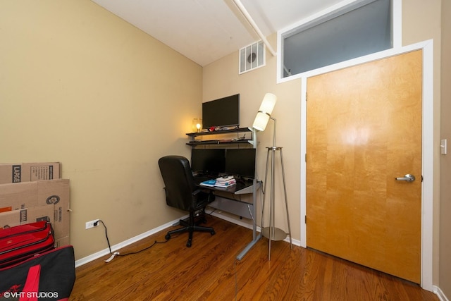 700 W Van Buren St Unit 803, Chicago, IL 60607 - office area with wood finished floors and lofted ceiling