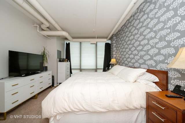 700 W Van Buren St Unit 803, Chicago, IL 60607 - carpeted bedroom with wallpapered walls