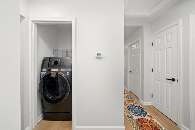 17011 Le Claire Ave, Tinley Park, IL 60477 - laundry area with washer / dryer and light wood-type flooring