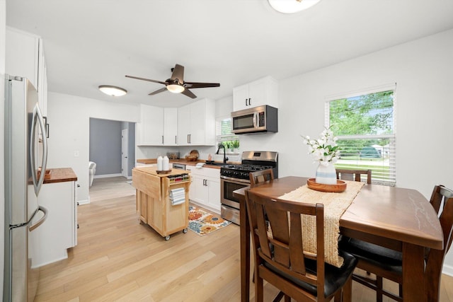 17011 Le Claire Ave, Tinley Park, IL 60477 - dining room featuring light wood-style flooring, healthy amount of natural light, and ceiling fan