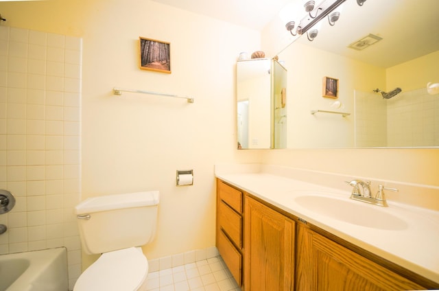 1206 S New Wilke Rd Unit 108, Arlington Heights, IL 60005 - bathroom featuring vanity, shower / tub combination, and tile patterned flooring
