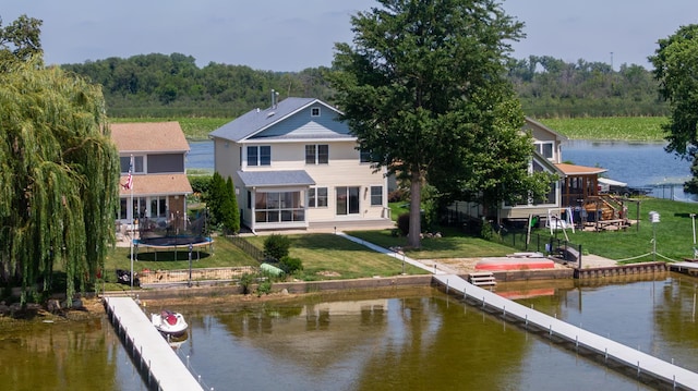 22869 W Lake Shore Dr, Antioch, IL 60002 - back of house with a water view and a view of trees