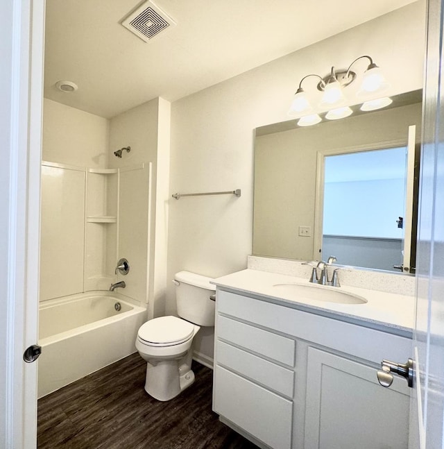 15041 W Quincy Cir, Manhattan, IL 60442 - full bath featuring vanity, wood finished floors, and shower / bath combination