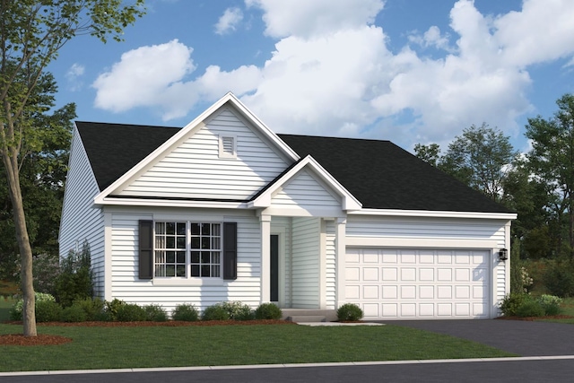 1647 Patterson Ave, North Aurora, IL 60542 - view of front of home with driveway, a garage, a front lawn, and roof with shingles