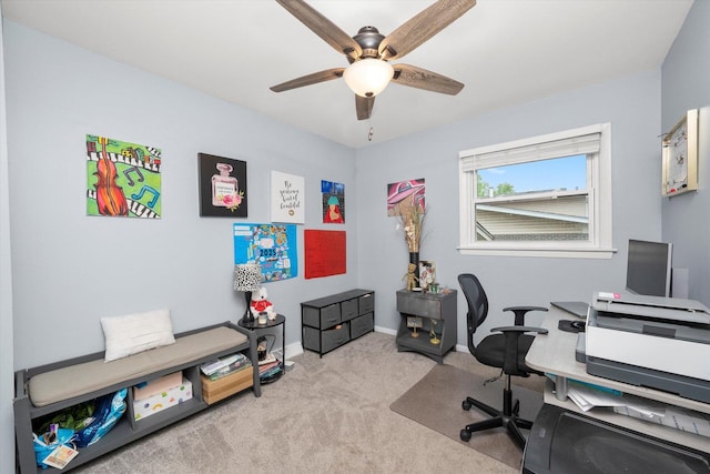 1033 W Indiana St, Glenwood, IL 60425 - carpeted office space featuring a ceiling fan and baseboards