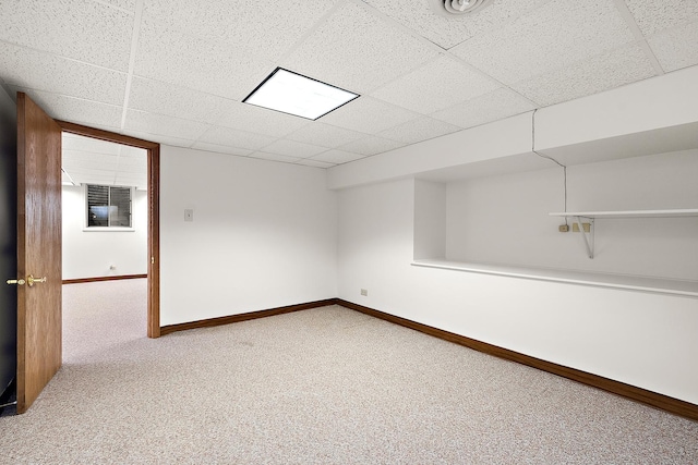 21978 Princeton Cir, Frankfort, IL 60423 - carpeted empty room featuring baseboards and a paneled ceiling
