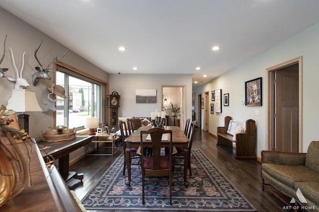 6928 Pershing Rd, Berwyn, IL 60402 - dining room featuring dark wood finished floors and recessed lighting