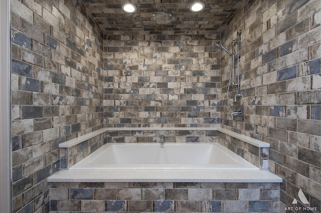 6928 Pershing Rd, Berwyn, IL 60402 - bathroom featuring a tub and tiled shower