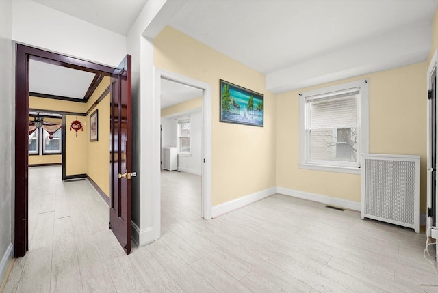 5019 N Kostner Ave, Chicago, IL 60630 - corridor with radiator and light wood-type flooring