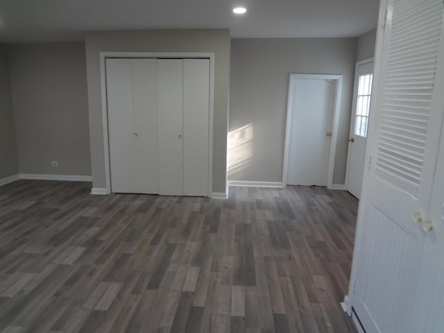 210 Caddy Ave, Carpentersville, IL 60110 - unfurnished bedroom featuring wood finished floors and recessed lighting