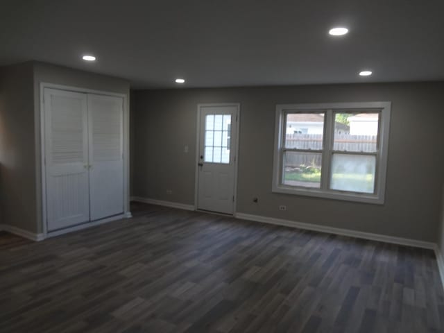210 Caddy Ave, Carpentersville, IL 60110 - foyer entrance featuring dark wood finished floors and recessed lighting
