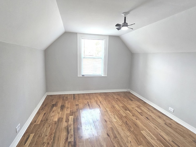 14931 Riverside Dr, South Holland, IL 60473 - bonus room featuring ceiling fan, wood finished floors, and lofted ceiling