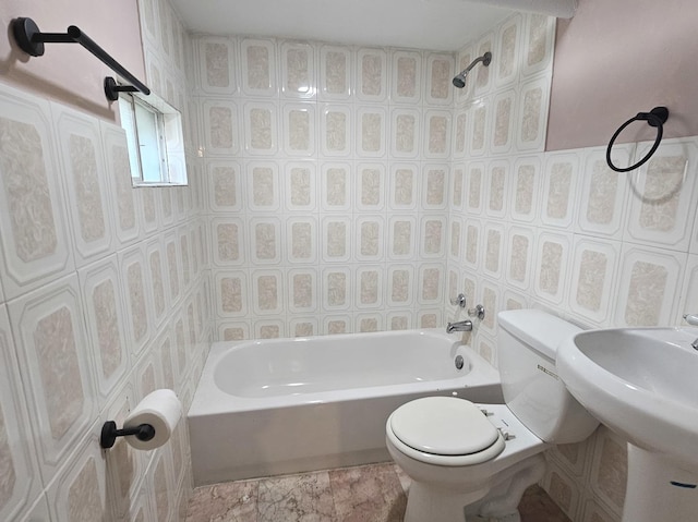 14931 Riverside Dr, South Holland, IL 60473 - bathroom featuring toilet and tub / shower combination