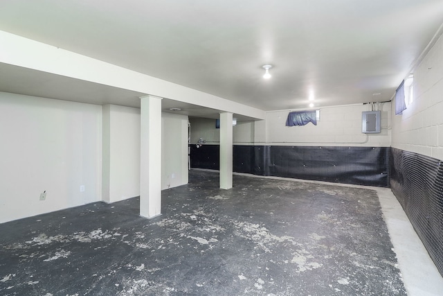950 Pennsylvania Ave, Aurora, IL 60506 - finished below grade area featuring electric panel and concrete block wall