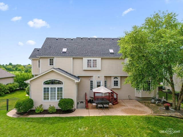 12840 Shenandoah Trl, Plainfield, IL 60585 - back of house featuring a gazebo, a patio, and a shingled roof