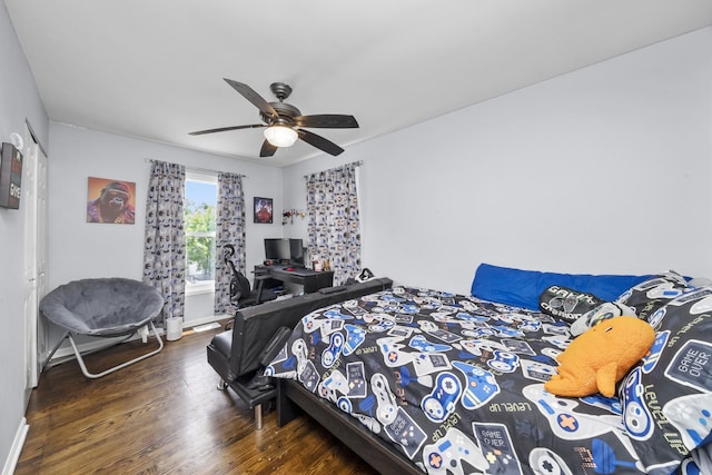 10302 W Palmer Ave, Melrose Park, IL 60164 - bedroom featuring wood finished floors and a ceiling fan