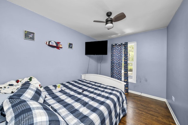 10302 W Palmer Ave, Melrose Park, IL 60164 - bedroom featuring wood finished floors and a ceiling fan