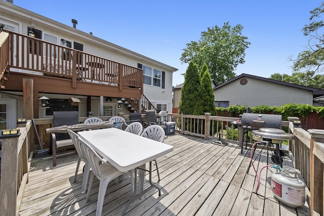 10302 W Palmer Ave, Melrose Park, IL 60164 - deck featuring outdoor dining area and a grill