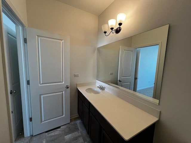 4219 Chelsea Manor Cir, Aurora, IL 60504 - bathroom featuring vanity and a chandelier