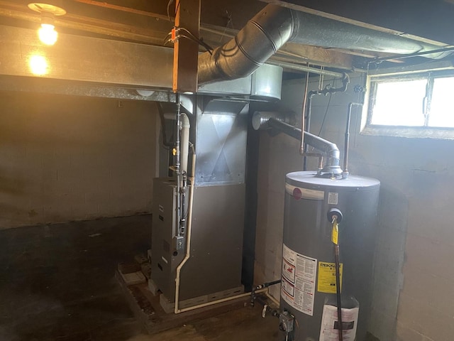 308 S 5th Ave, Streator, IL 61364 - utility room with gas water heater and heating unit
