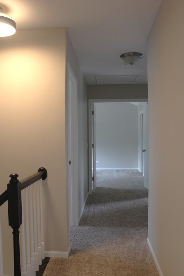 1098 Clover Hill Ln, Elgin, IL 60120 - hall featuring carpet floors, attic access, and an upstairs landing
