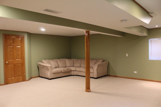 1098 Clover Hill Ln, Elgin, IL 60120 - living room featuring carpet flooring and recessed lighting
