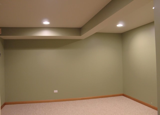 1098 Clover Hill Ln, Elgin, IL 60120 - finished below grade area featuring light colored carpet and recessed lighting
