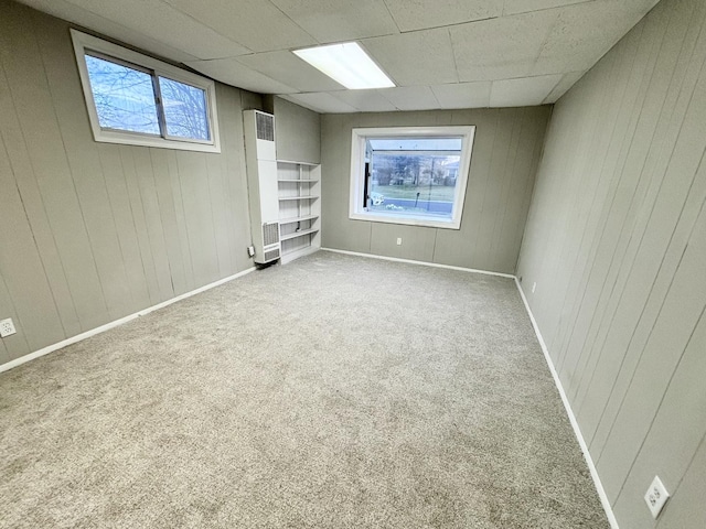 1034 E Tulip Way, Palatine, IL 60074 - basement with a heating unit, carpet floors, and wood walls