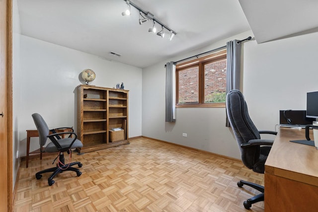 17019 Danielle Ct, Oak Forest, IL 60452 - home office featuring track lighting and baseboards