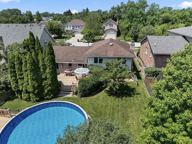 17019 Danielle Ct, Oak Forest, IL 60452 - view of pool with a deck and a residential view