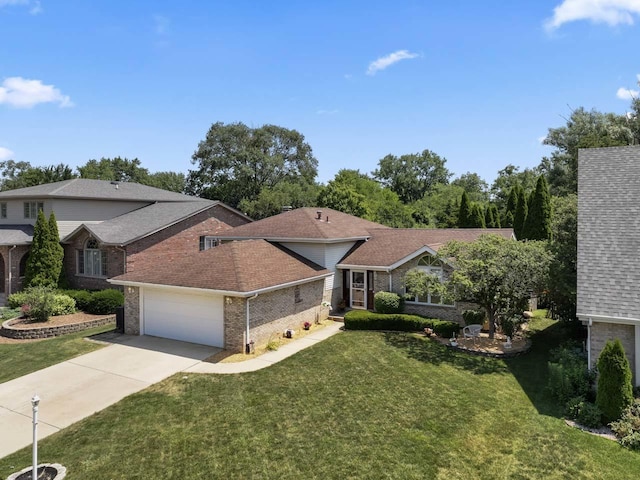 17019 Danielle Ct, Oak Forest, IL 60452 - single story home featuring brick siding, a front yard, concrete driveway, and an attached garage