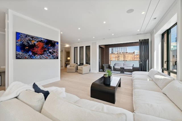 116 N Willard Ct Unit 301, Chicago, IL 60607 - living room with recessed lighting and light wood-type flooring