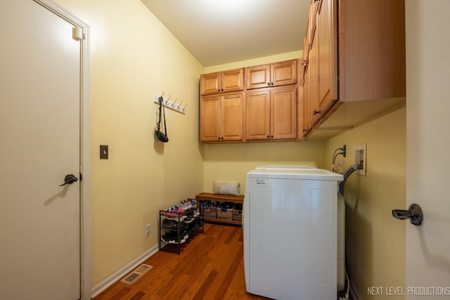 1211 Hall St, Sugar Grove, IL 60554 - laundry area featuring washer / dryer, cabinet space, and wood finished floors