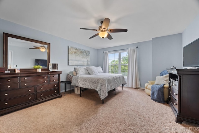 1211 Hall St, Sugar Grove, IL 60554 - bedroom with light carpet and ceiling fan